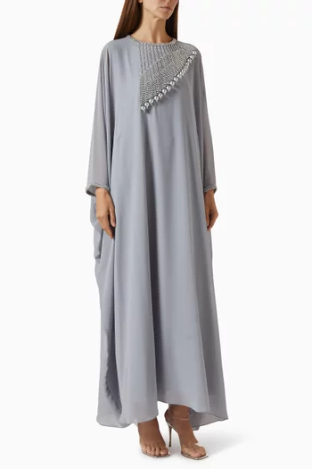 Asymmetrical Pearl Embroidered Kaftan