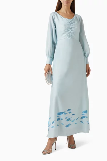 V-neck Printed Dress