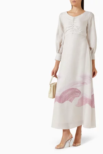 V-neck Printed Dress
