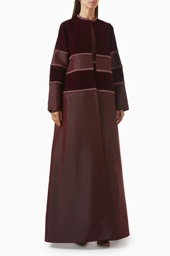 طقم فستان وعباية مخمل