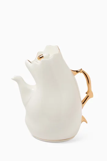Meltdown Teapot in Porcelain & Gold