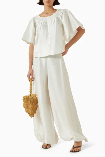 Flagler Crop Top in Silk Dupioni