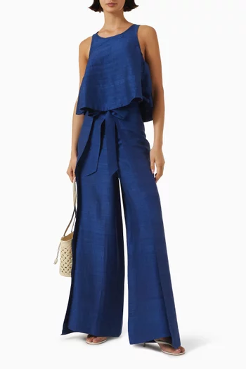 Two-panel Wrap Pants in Silk Dupioni