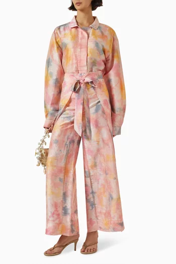 Two-panel Wrap Pants in Silk Dupioni