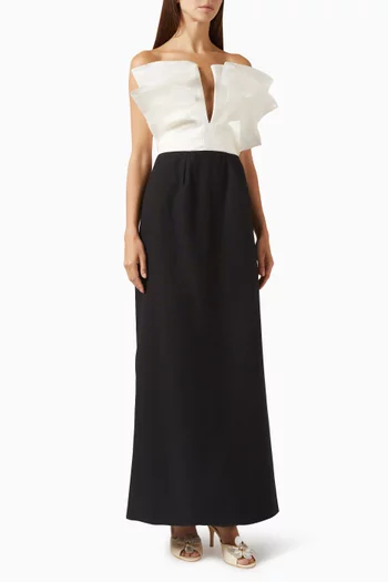Gardenia Maxi Dress in Taffeta & Canvas