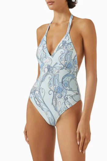Orchidee-print One-piece Swimsuit