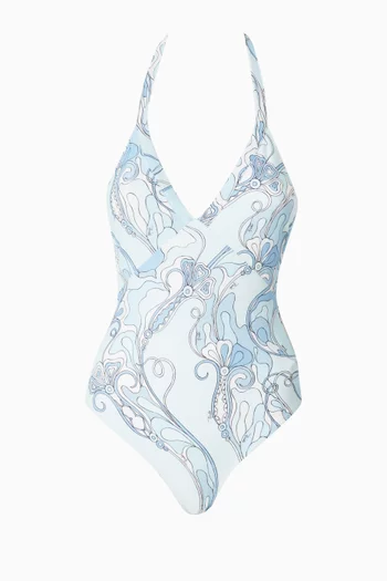 Orchidee-print One-piece Swimsuit
