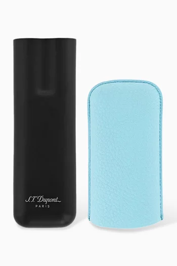 2 Cigar Case in Leather & Metal
