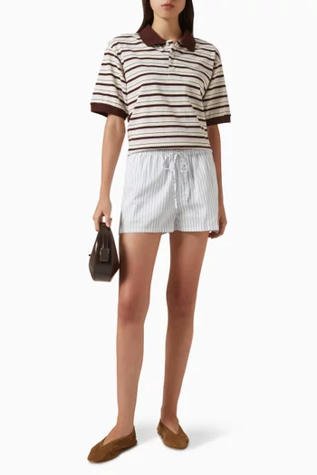 Unisex Striped Polo T-shirt in Cotton