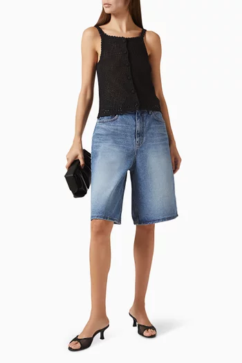 Bustier Top in Crochet-knit