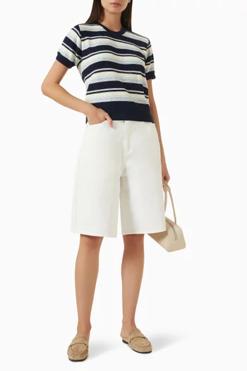 Unisex Striped Crewneck T-shirt in Knit