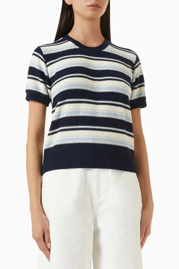 Unisex Striped Crewneck T-shirt in Knit