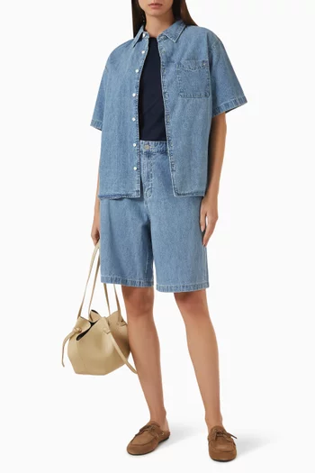 Button-up Shirt in Linen-denim