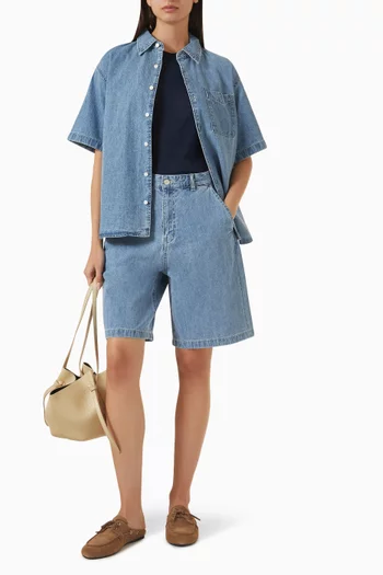 Unisex Bermuda Shorts in Linen-denim