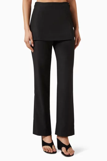 Skirt Layered Slim-fit Pants