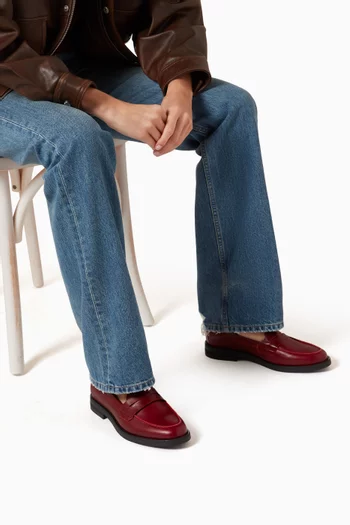 Wilde Penny Loafers in Washed Leather