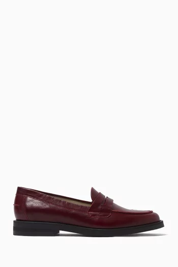 Wilde Penny Loafers in Washed Leather