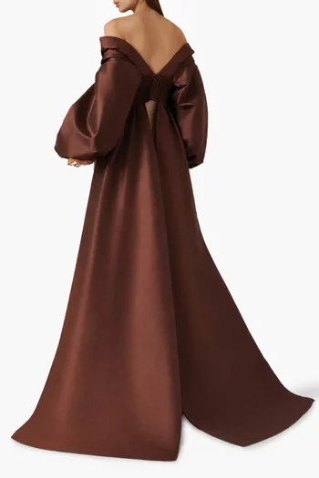 Halina Gown in Taffeta & Crepe