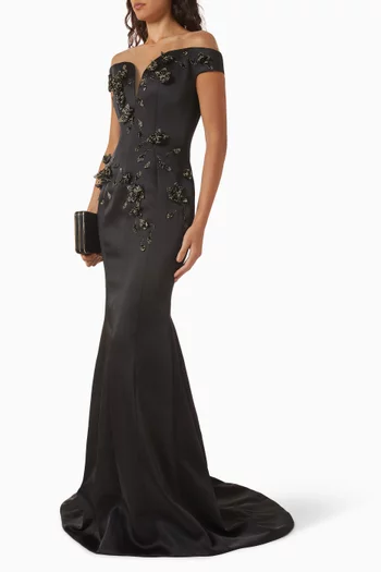 Callista Embellished Gown in Silk-taffeta
