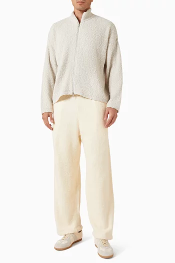 Boucle Hover Zip-through Knit Sweater in Cotton-blend