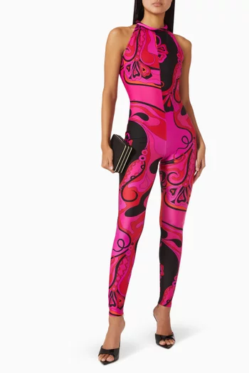 Printed Catsuit in Lycra