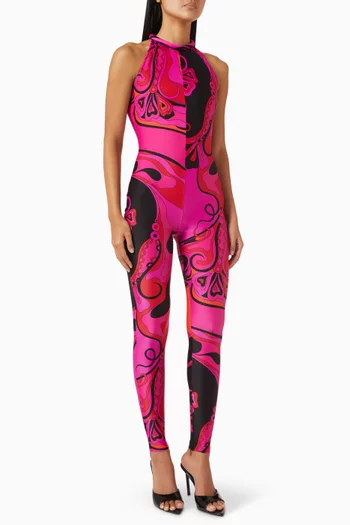 Printed Catsuit in Lycra
