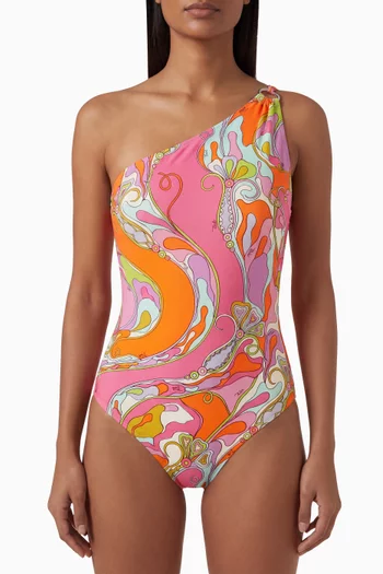One-shoulder One-piece Swimsuit in Lycra