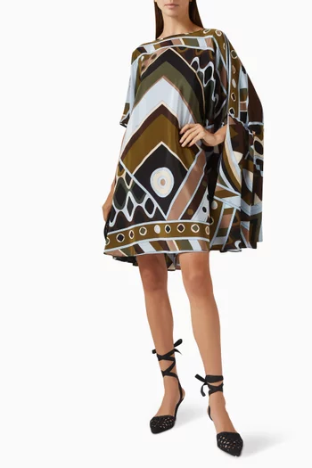 Vivara-print Kaftan in Silk Crepe de Chine