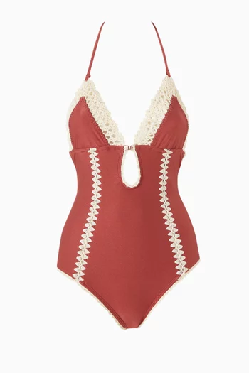 Mahon Crochet-trim One-piece Swimsuit