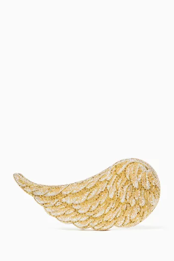 Wing Crystal-embellished Clutch
