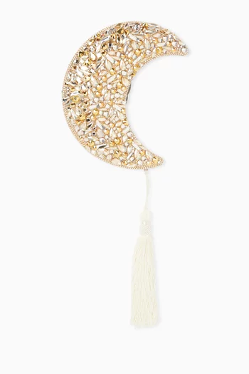 Crescent Moon Crystal-embellished Clutch