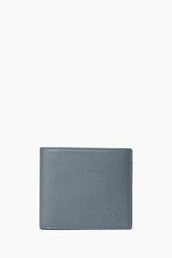 Embroidered Bi-fold Wallet in Leather