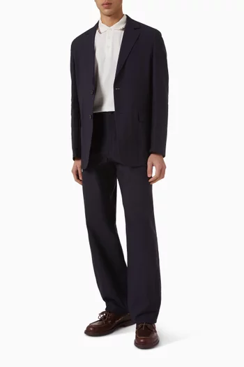 Tailored Jacket in Seersucker Cotton & Linen
