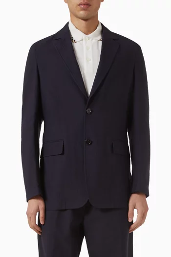 Tailored Jacket in Seersucker Cotton & Linen