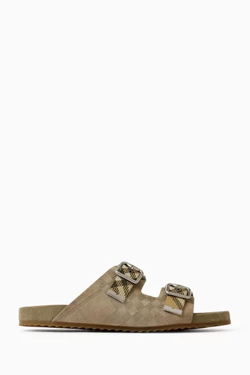 Check Urchin Sandals in Suede