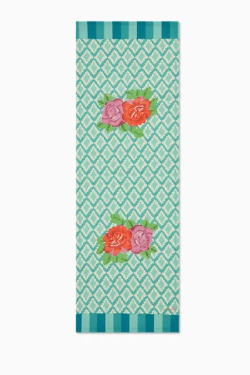 Hima Big Flower Runner in Cotton, 50 x 150 cm