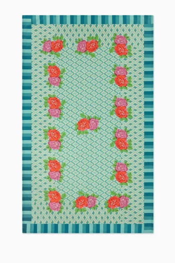 Hima Big Flower Tablecloth in Cotton, 140 x 240cm