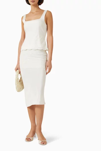 Cove Midi Skirt in Silk-blend