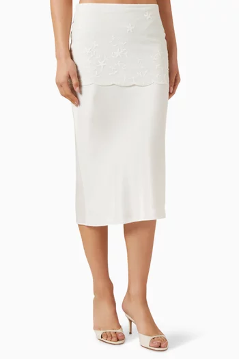 Cove Midi Skirt in Silk-blend