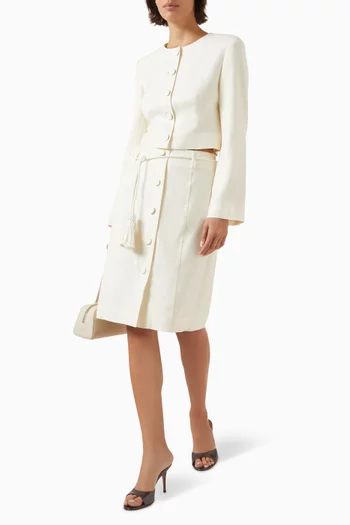 Elspeth Belted Skirt in Wool