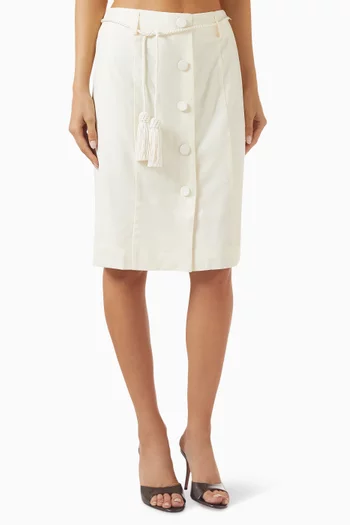 Elspeth Belted Skirt in Wool