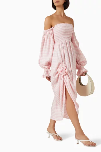 Atlanta Rose Midi Dress in Linen