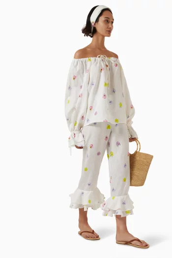 Cha-Cha Printed Lounge Pants in Linen