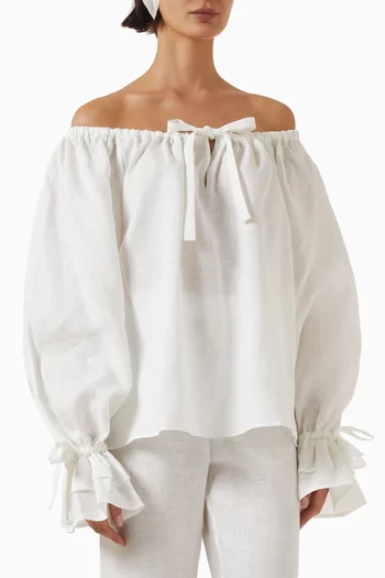 Cha-Cha Lounge Blouse in Cotton-linen