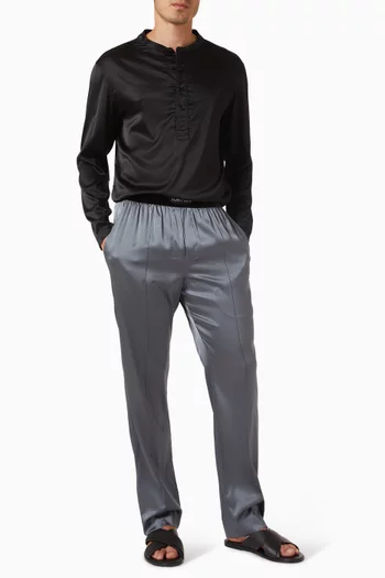 Logo Waistband Pyjama Pants in Silk