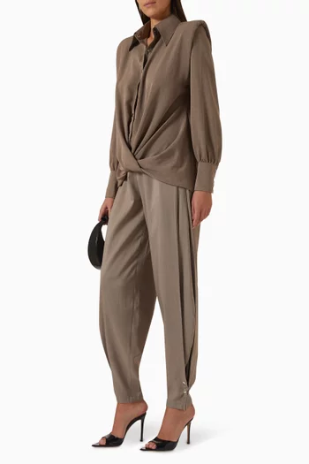 Tapered-leg Pants in Gabardine & Flannel