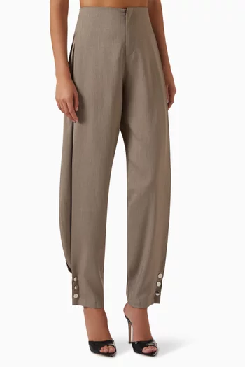 Tapered-leg Pants in Gabardine & Flannel