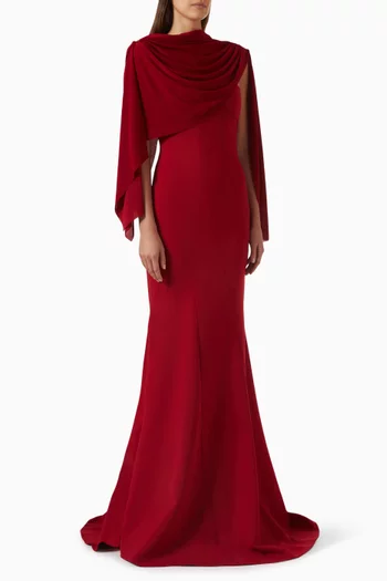Kyria Detachable-cape Dress