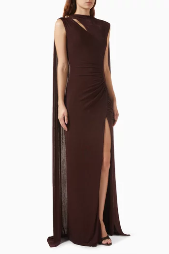 Vesper Cape-style Maxi Dress