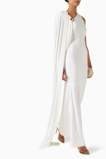 Layla One-shoulder Cape Maxi Dress